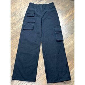 ARITZIA WILFRED FREE Women's High Rise Picture Cargo Pants Black Sz 6 EUC #94891